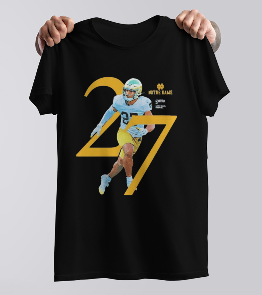 Kyngstonn Viliamu Asa 27 Notre Dame Fighting Irish Football Player T-Shirt