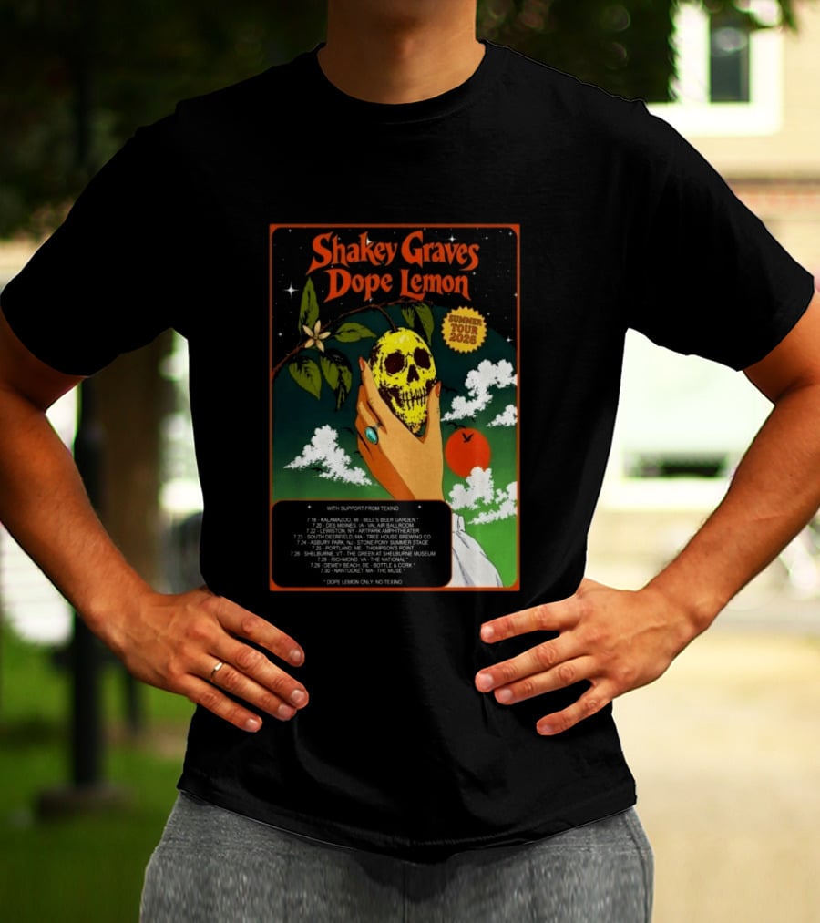 Shakey Graves Dope Lemon Summer Tour 2026 With Texino Support T-Shirt