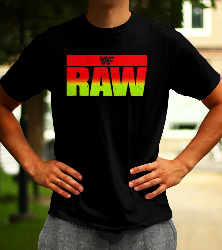 WWF RAW Vintage Style Classic Logo Retro Wrestling T-Shirt