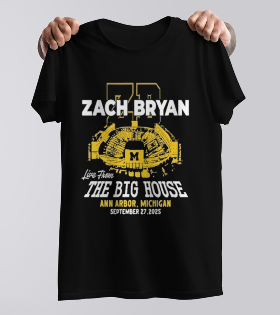 Zach Bryan Live From The Big House Ann Arbor Michigan Wolverines September 27 2025 T-Shirt