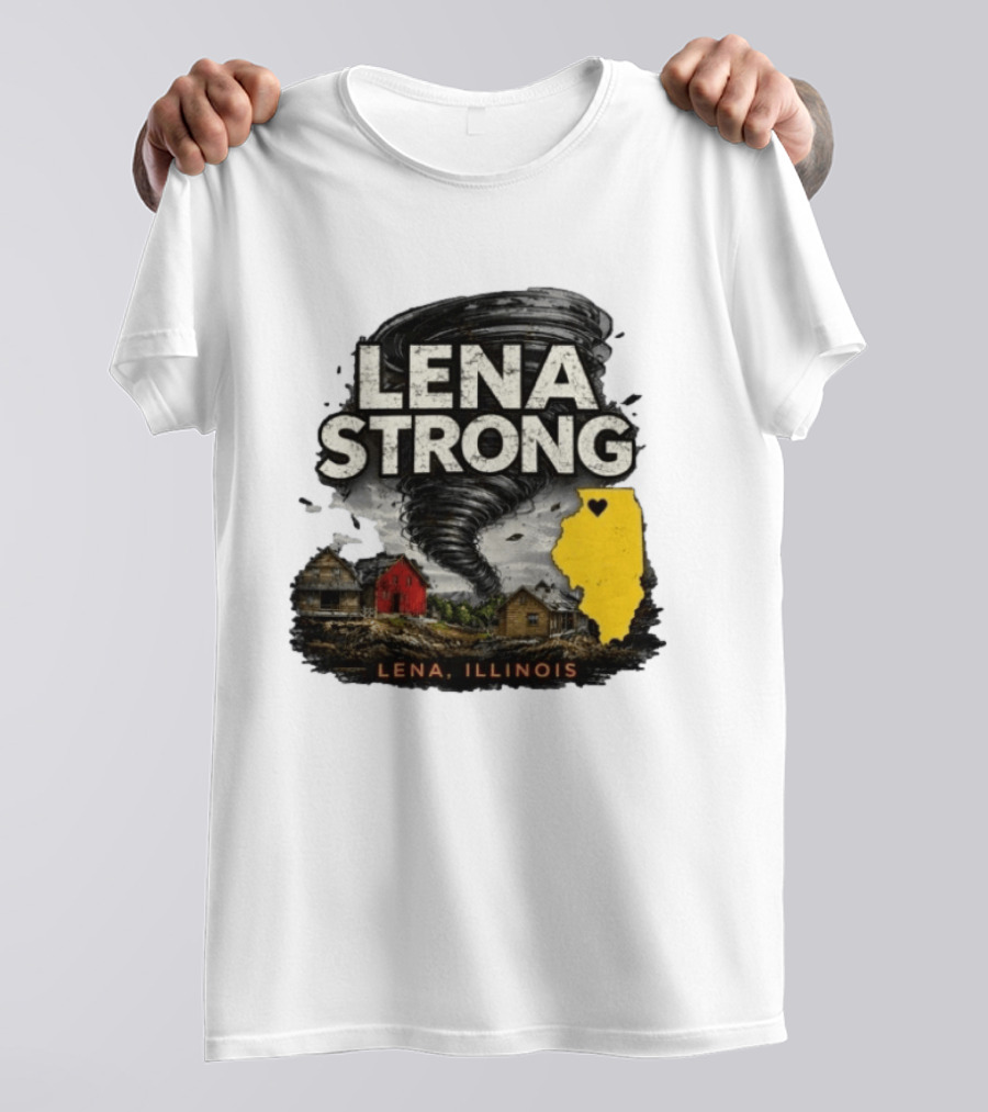 Lena Strong Illinois Tornado Heart Support T-Shirt