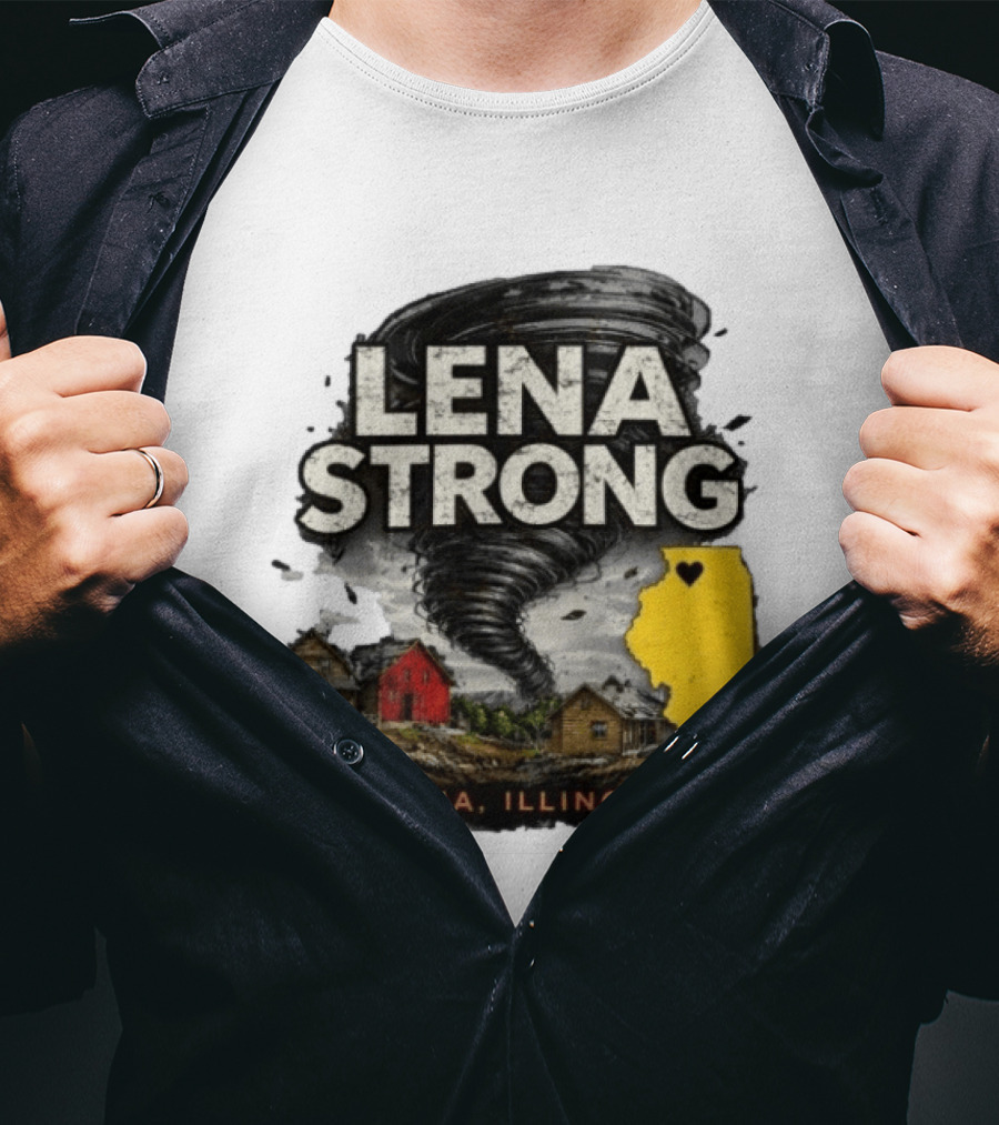 Lena Strong Illinois Tornado Heart Support T-Shirt