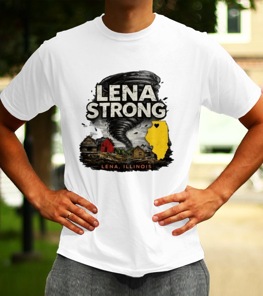 Lena Strong Illinois Tornado Heart Support T-Shirt