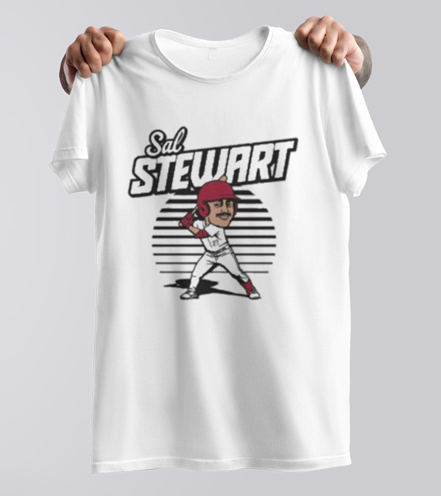 Sal Stewart Baseball Caricature Toon Cincinnati T-Shirt