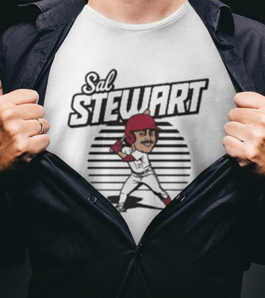 Sal Stewart Baseball Caricature Toon Cincinnati T-Shirt