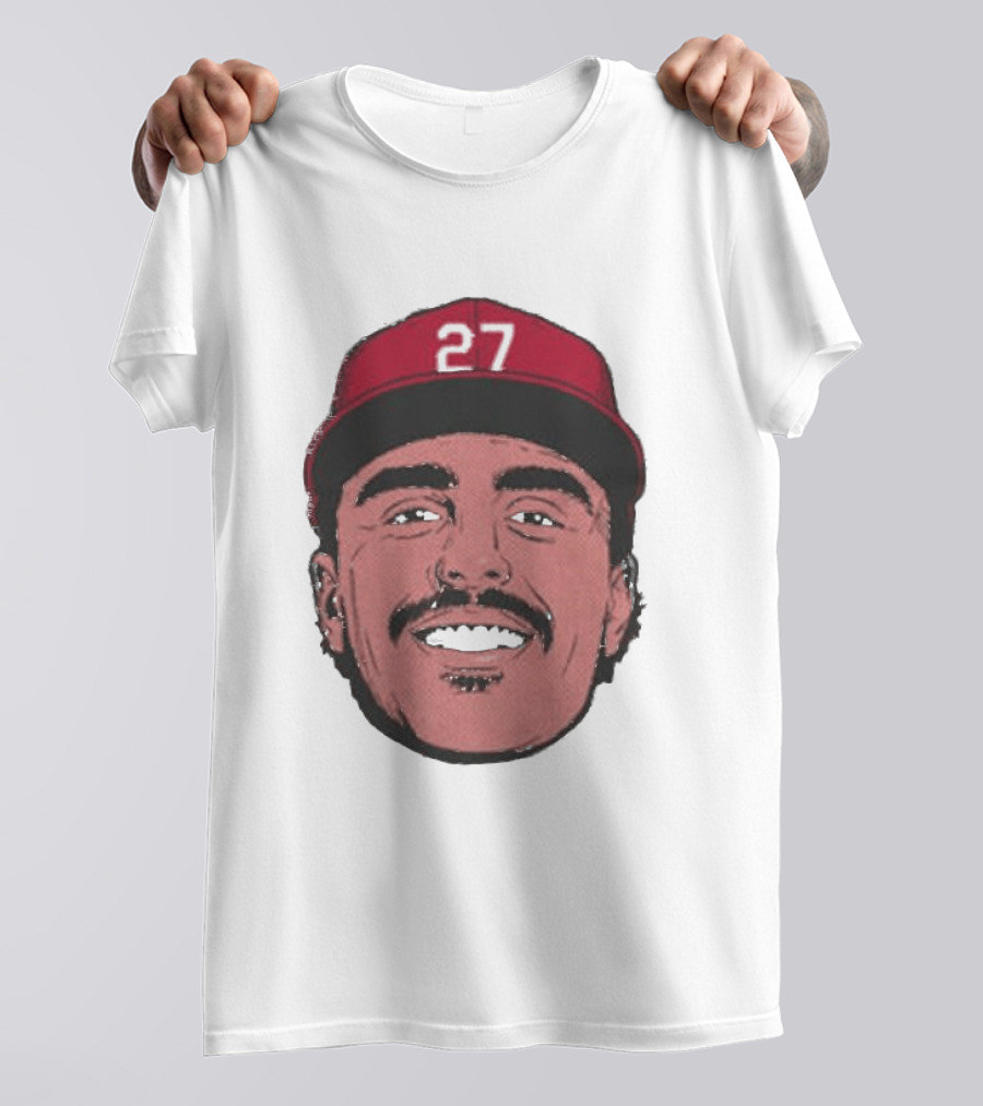 Sal Stewart Cincinnati 27 Big Face Caricature T-Shirt