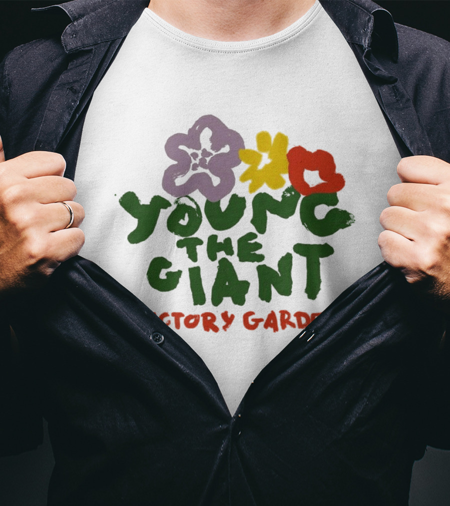Young The Giant Victory Garden Purple Red Yellow Flowers T-Shirt
