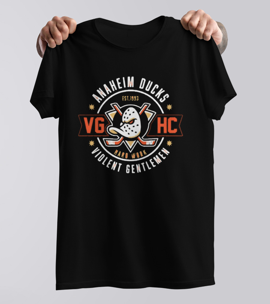 Anaheim Ducks Violent Gentlemen Hard Work Est 1993 VG HC T-Shirt