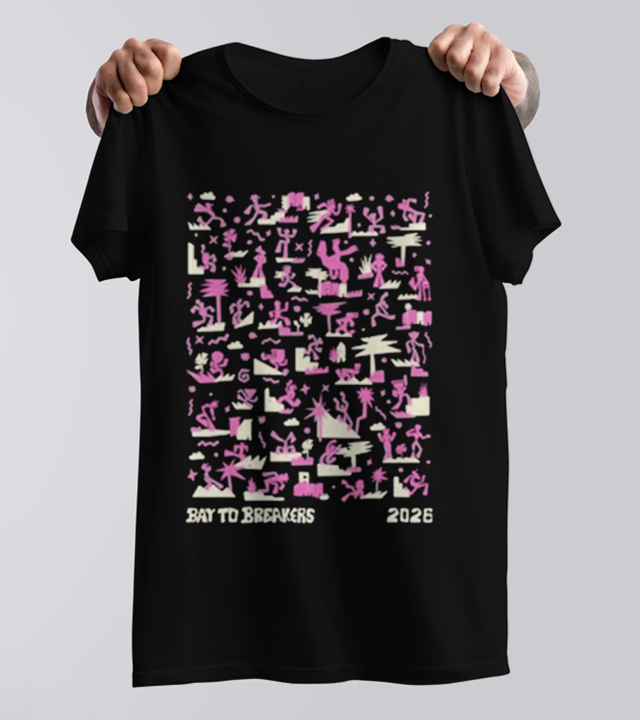 Bay To Breakers 2026 Wild Fun Run San Francisco Event Colorful Illustrations T-Shirt