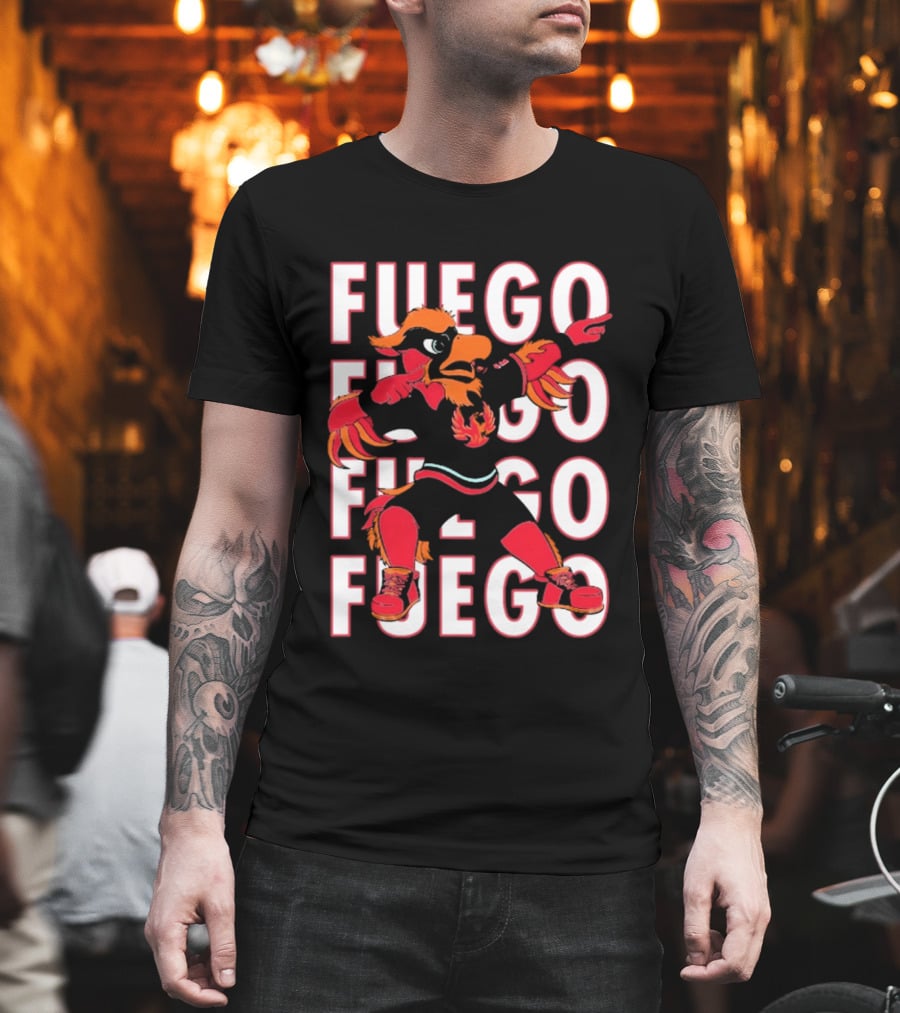 Coachella Valley Firebirds Mascot Fuego Bold Repeat T-Shirt