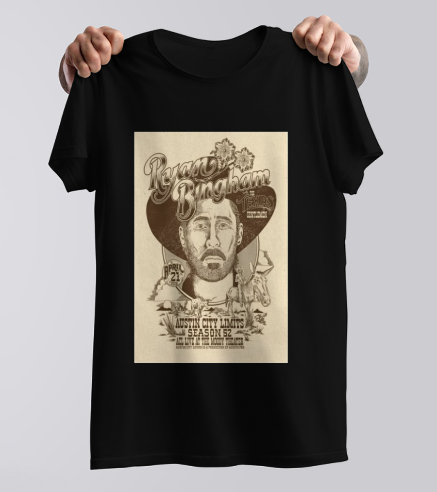 Ryan Bingham With The Texas Gentlemen Austin City Limits Season 52 April 21 2026 Moody Theater T-Shirt