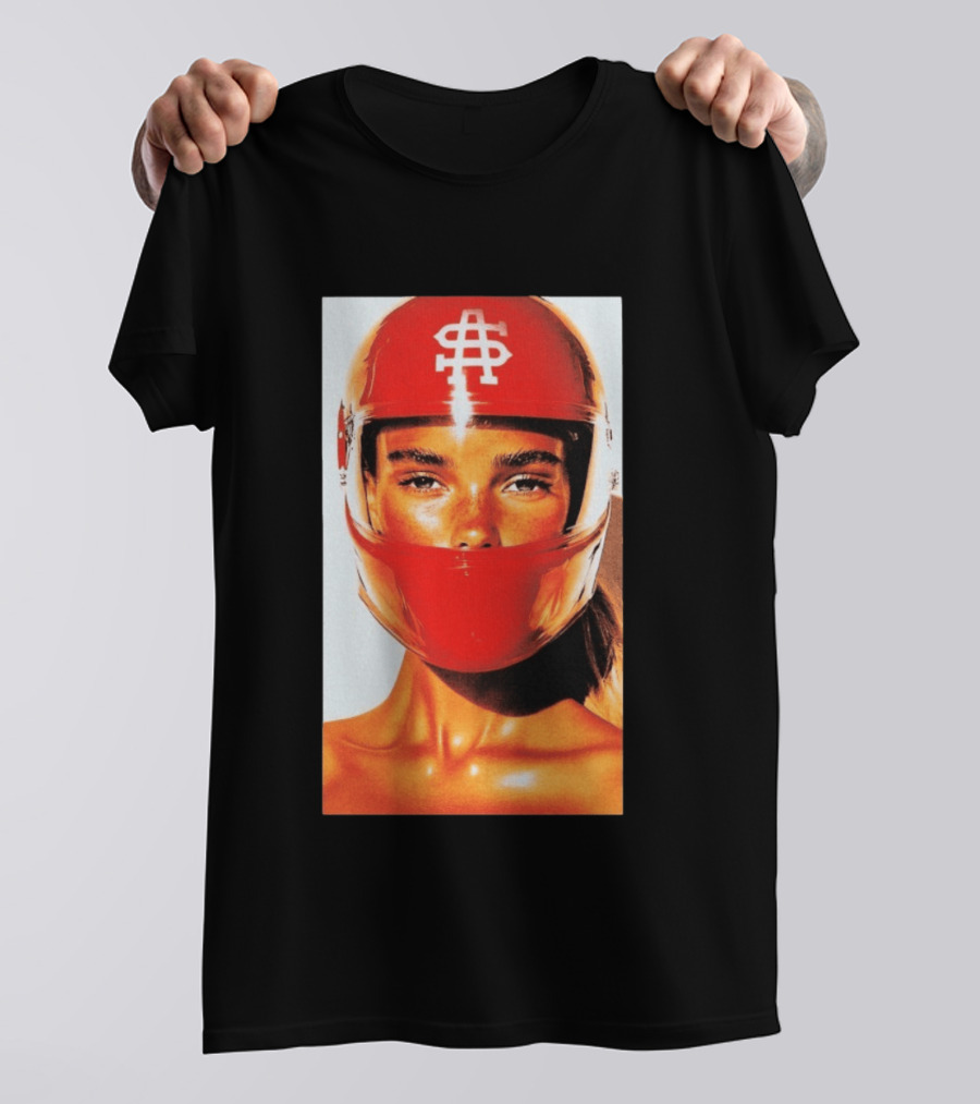 Sauna Sa Race Girl Helmet Icon Red Racing T-Shirt