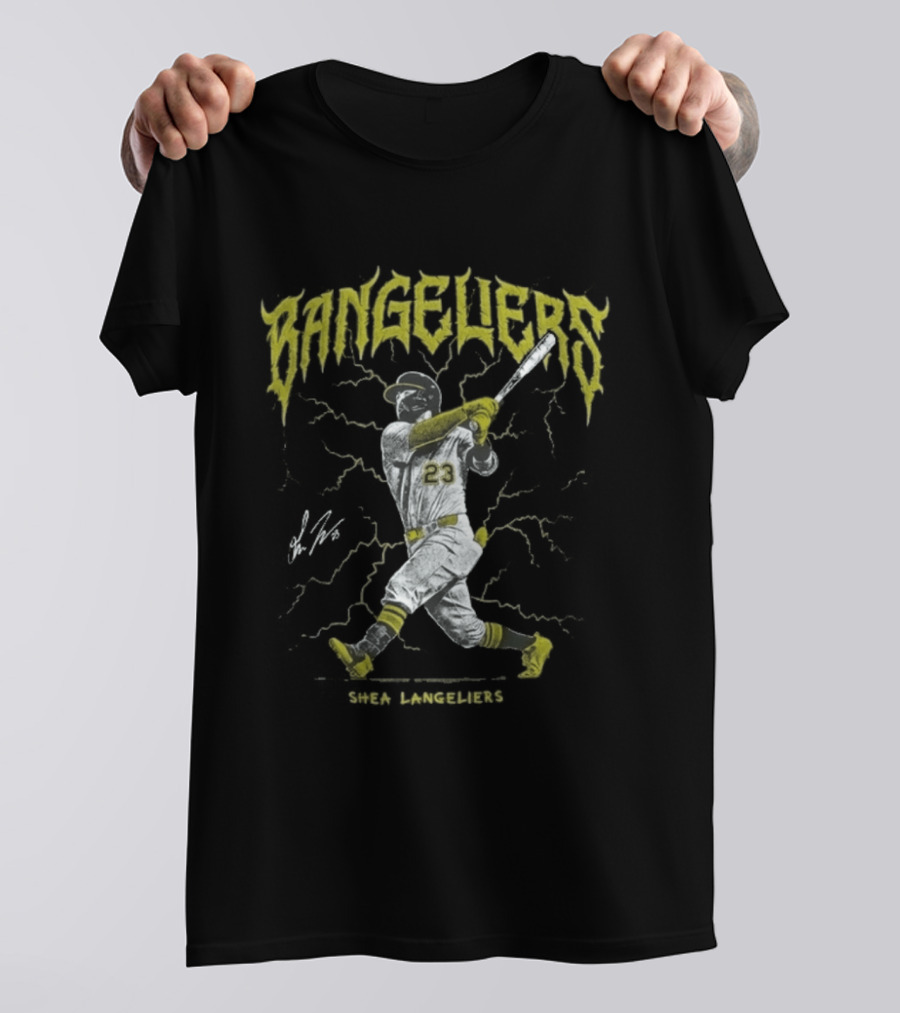 Bangeliers Shea Langeliers 23 Baseball Lightning T-Shirt