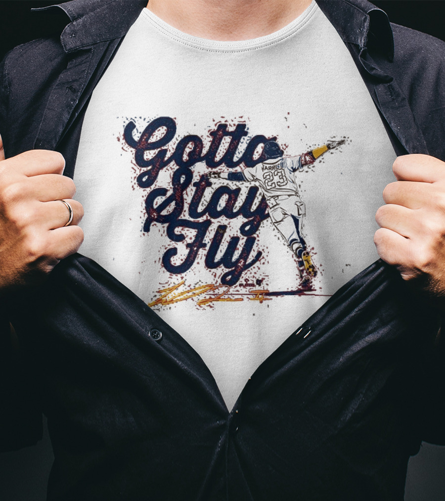 Gotta Stay Fly Michael Harris II Baseball Sliding Action T-Shirt