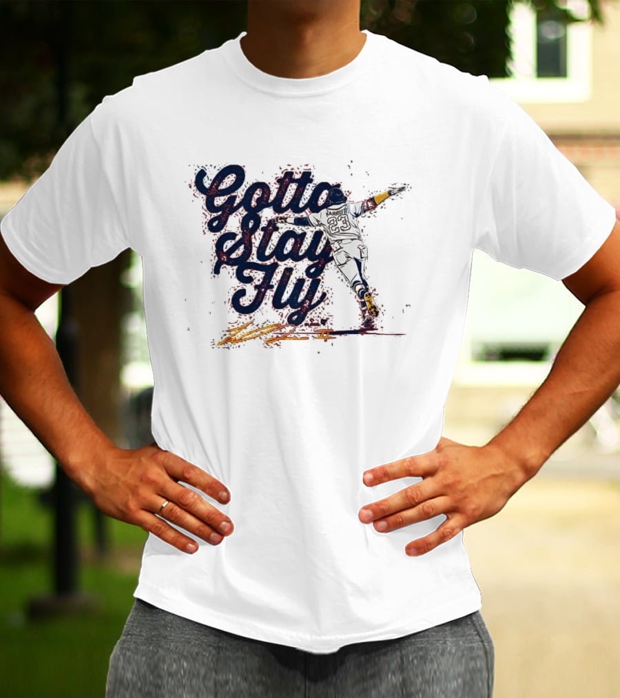 Gotta Stay Fly Michael Harris II Baseball Sliding Action T-Shirt