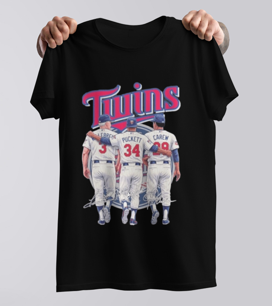 Minnesota Twins Legends Harmon Killebrew Kirby Puckett Rod Carew Classic Baseball T-Shirt