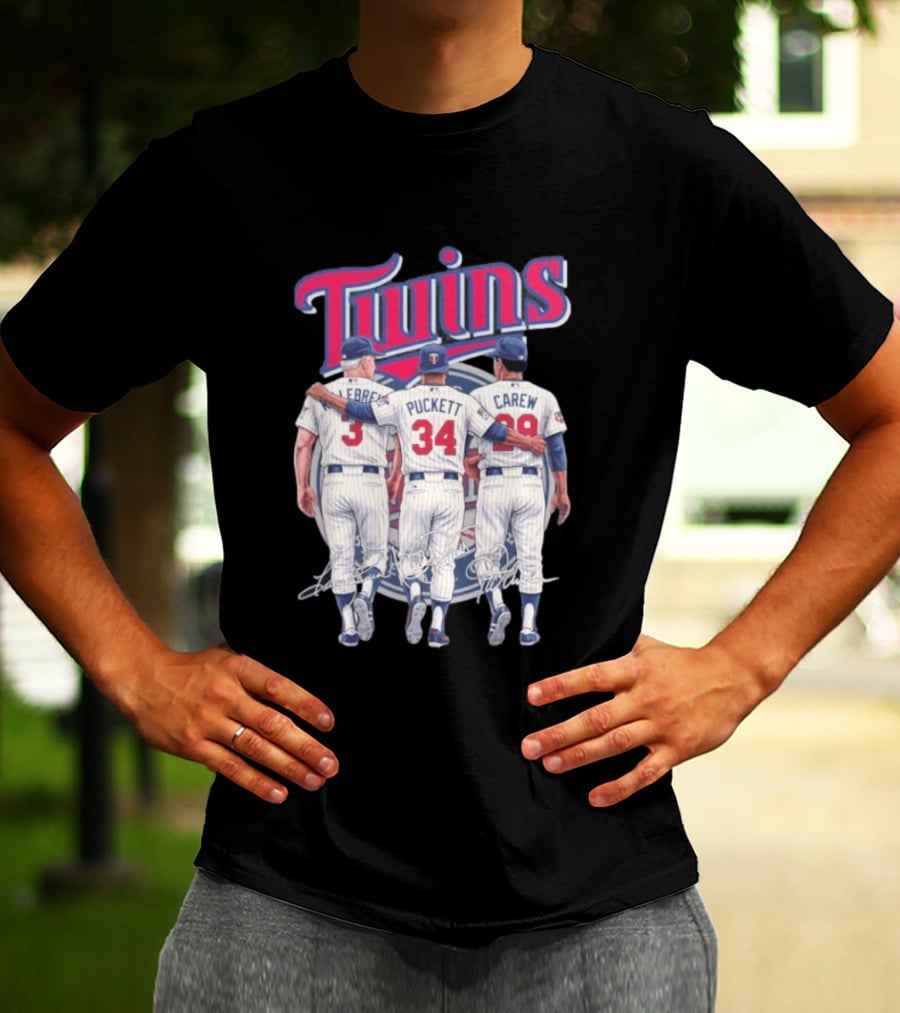 Minnesota Twins Legends Harmon Killebrew Kirby Puckett Rod Carew Classic Baseball T-Shirt
