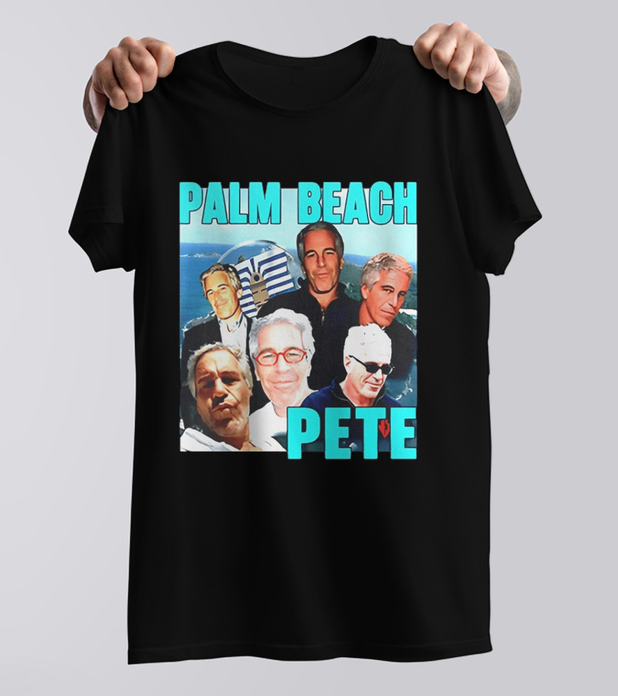 Palm Beach Pete Meme Jeffrey Epstein Faces Collage T-Shirt