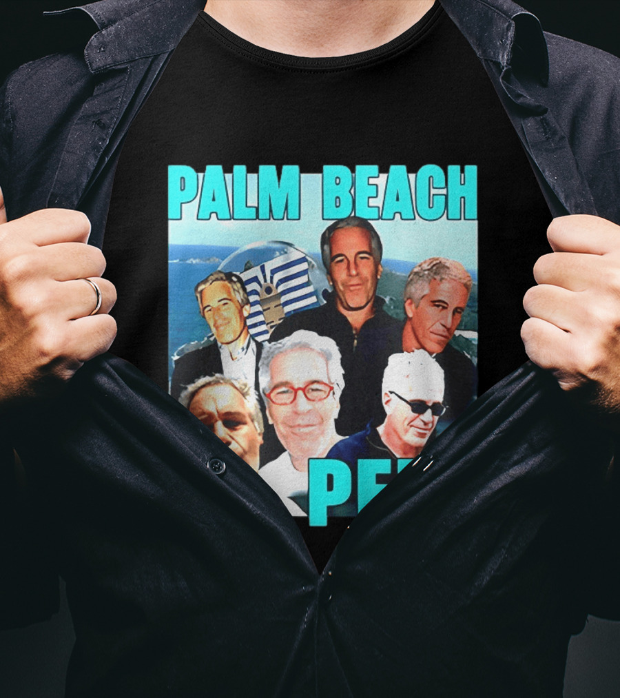 Palm Beach Pete Meme Jeffrey Epstein Faces Collage T-Shirt