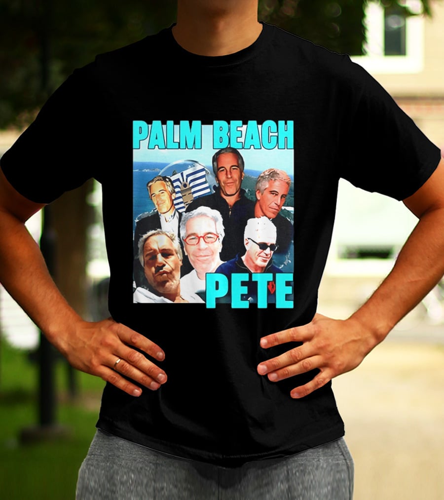 Palm Beach Pete Meme Jeffrey Epstein Faces Collage T-Shirt