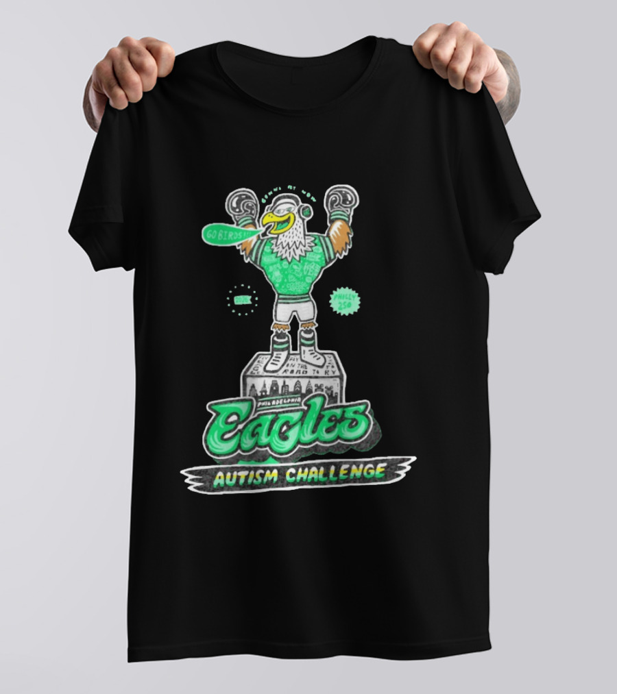 Philadelphia Eagles Autism Challenge Go Birds Boxing Philly 250 T-Shirt