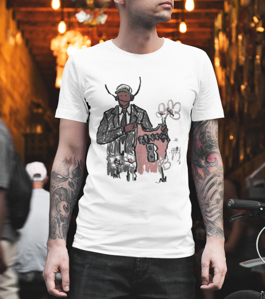 Legend Kobe Bryant Doodles Basketball Icon Art Bulls Flower NBA Black Mamba T-Shirt