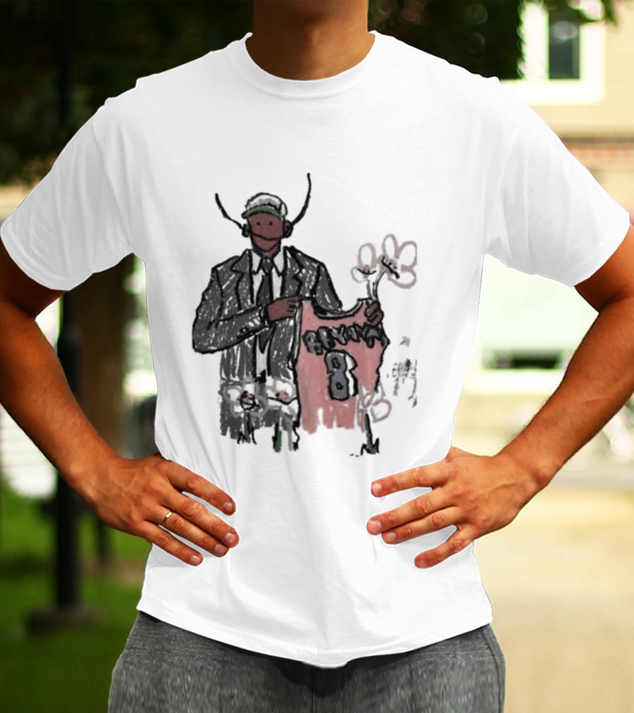 Legend Kobe Bryant Doodles Basketball Icon Art Bulls Flower NBA Black Mamba T-Shirt