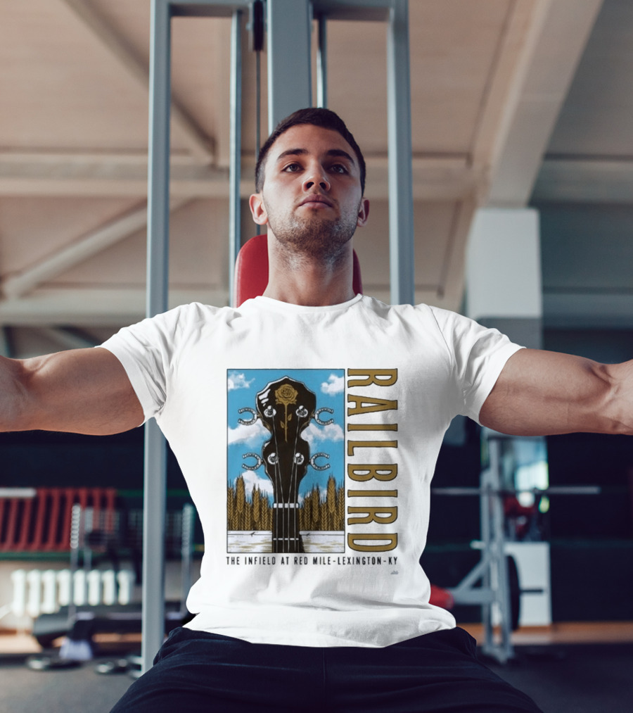 Railbird Festival June 6 7 2026 The Infield At Red Mile Lexington KY Banjo And Horseshoe T-Shirt