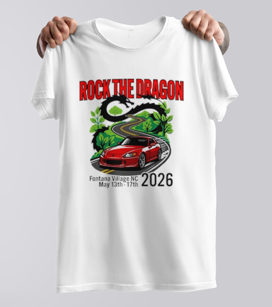 Rock The Dragon Fontana Village NC 2026 Red Car May 15th 17th T-Shirt