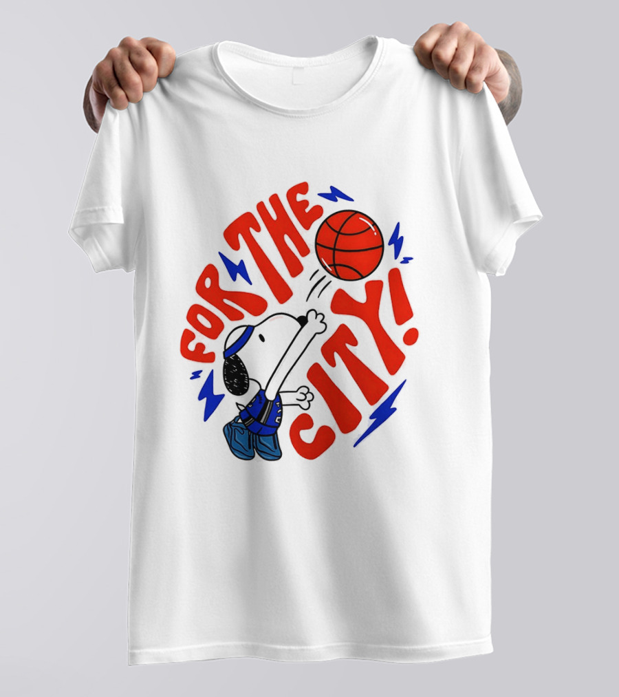 Snoopy For The City Oklahoma City Thunder NBA Basketball T-Shirt