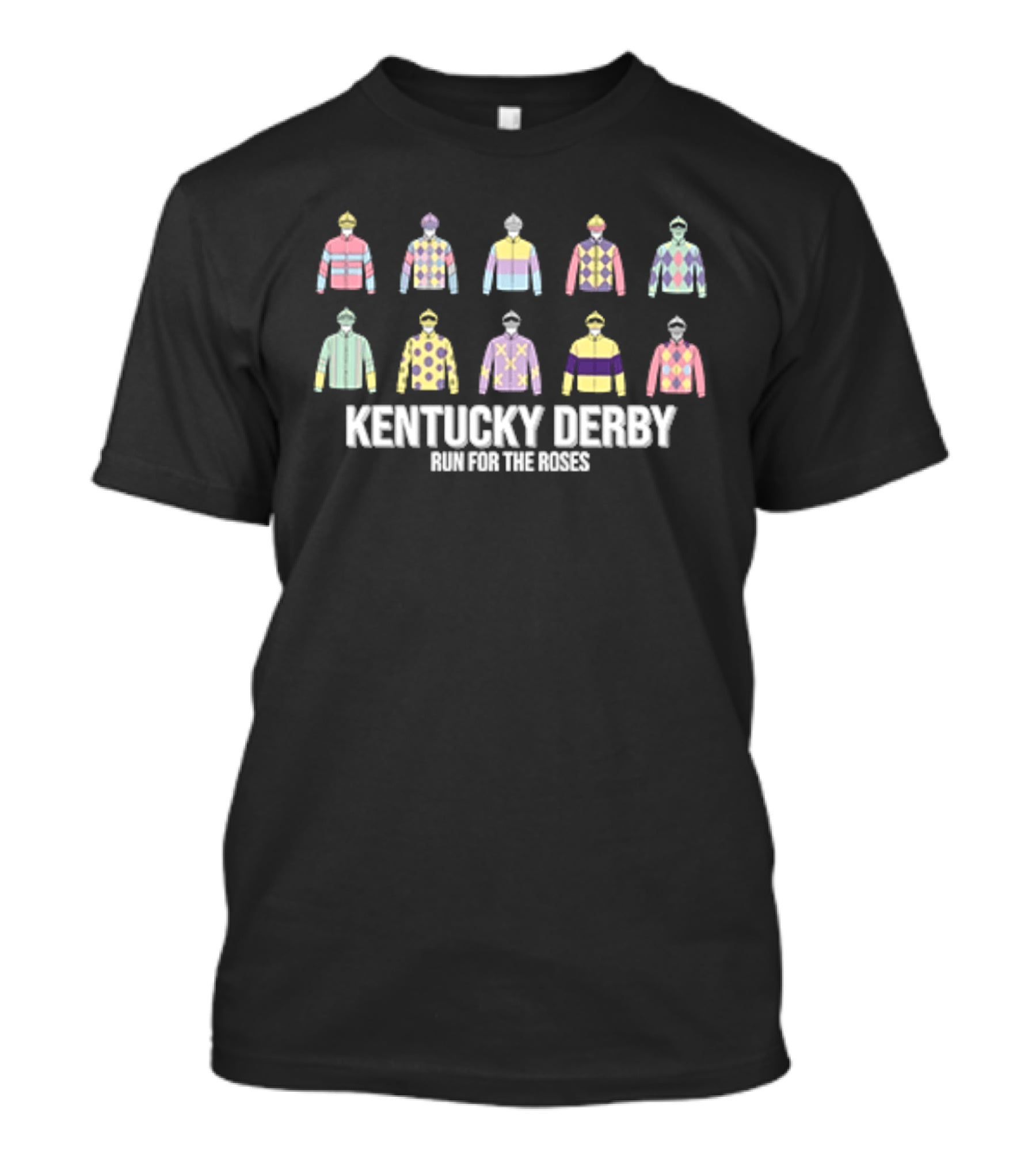 Kentucky Derby Run For The Roses Colorful Jockey Silks T-Shirt