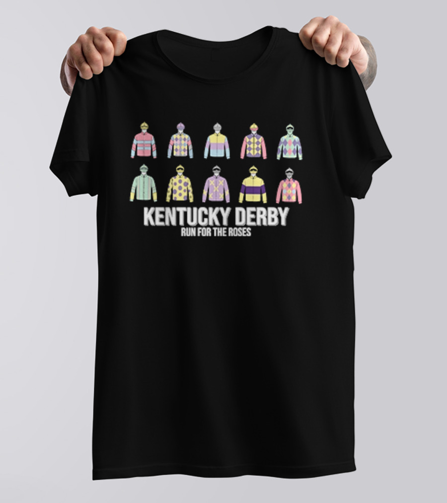 Kentucky Derby Run For The Roses Colorful Jockey Silks T-Shirt