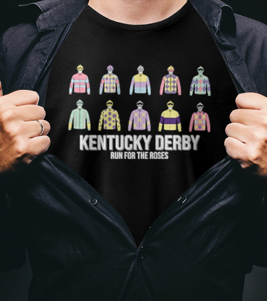 Kentucky Derby Run For The Roses Colorful Jockey Silks T-Shirt