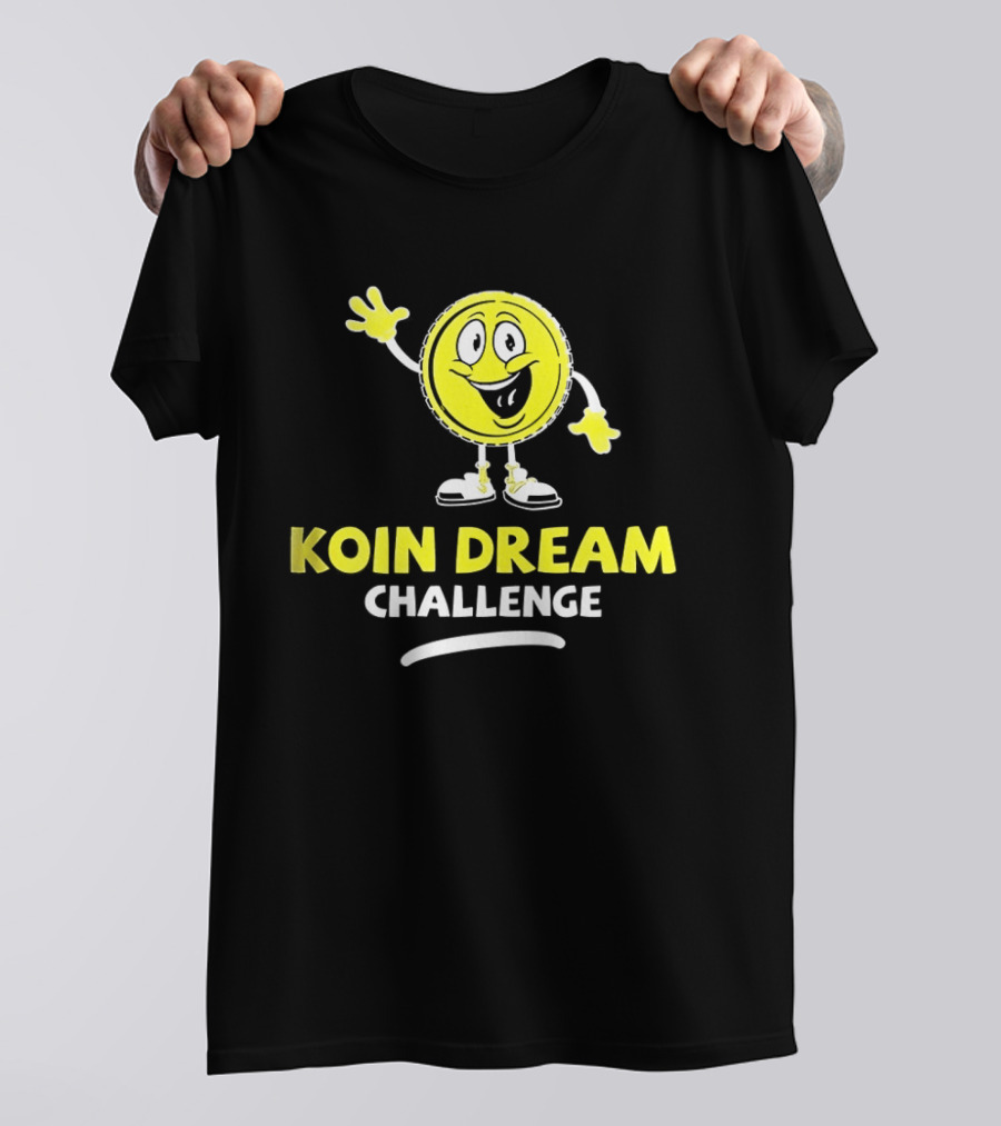 Koin Dream Challenge Smiling Coin Character With Sneakers T-Shirt