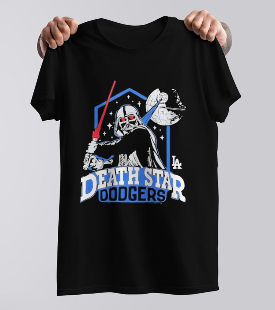 Death Star Dodgers LA Dark Side Star Wars Vader Mashup T-Shirt