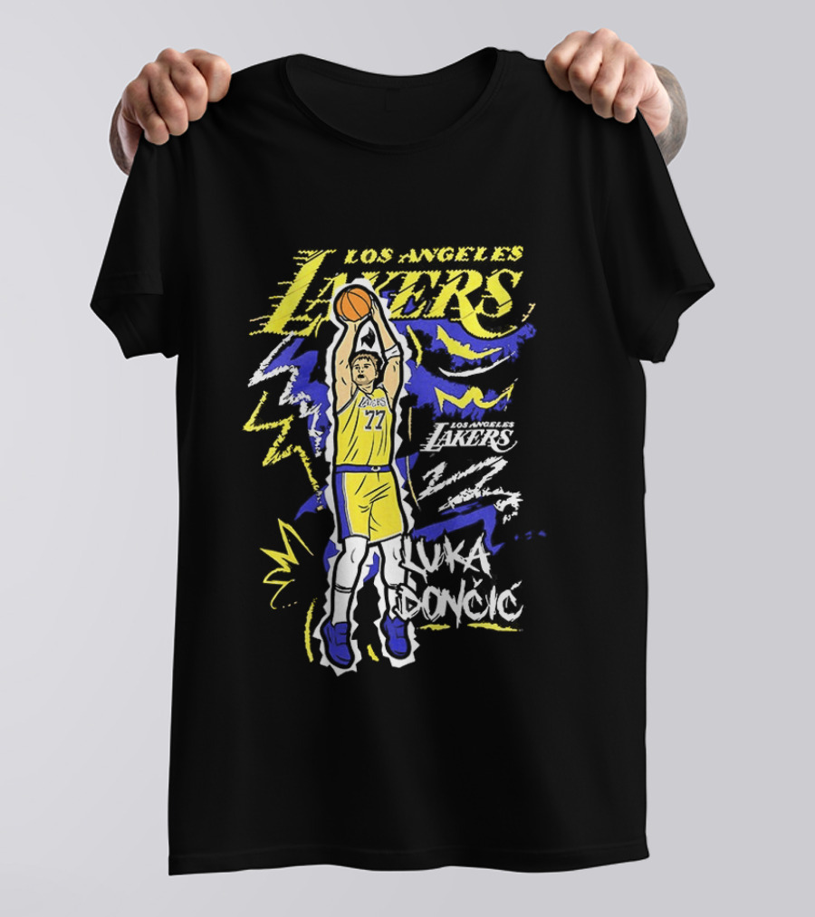 Los Angeles Lakers Luka Doncic 2026 NBA Basketball Icon Chalk T-Shirt