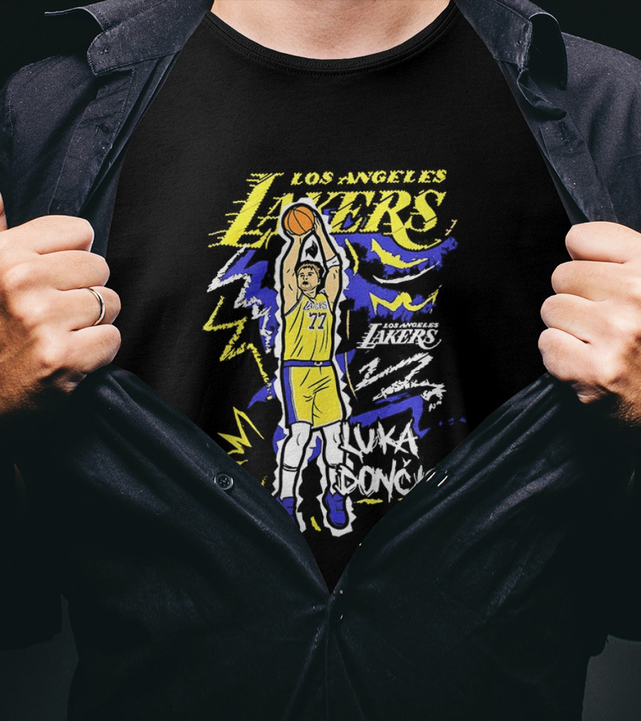 Los Angeles Lakers Luka Doncic 2026 NBA Basketball Icon Chalk T-Shirt