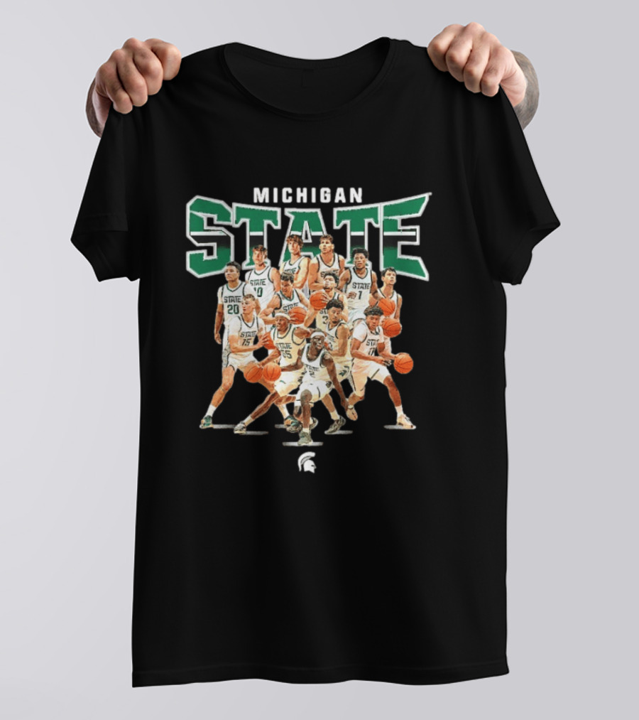 Michigan State Spartans Basketball Team Collage T-Shirt