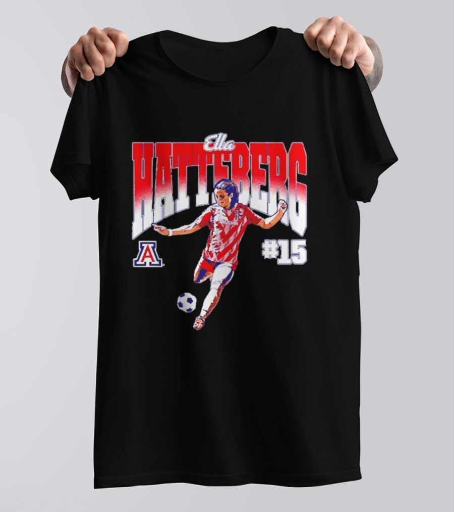 Ella Hatteberg Arizona Wildcats Soccer Player #15 T-Shirt