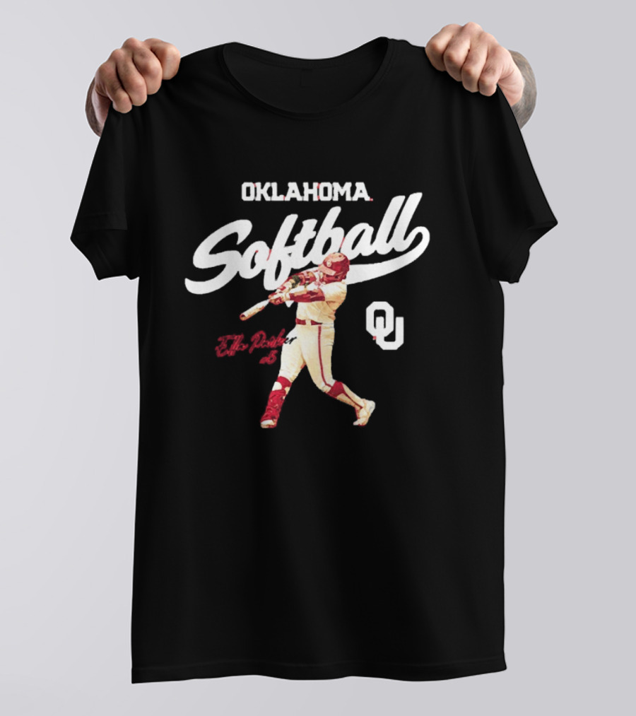 Oklahoma Softball Ella Parker 5 Sooners NCAA Player Action T-Shirt