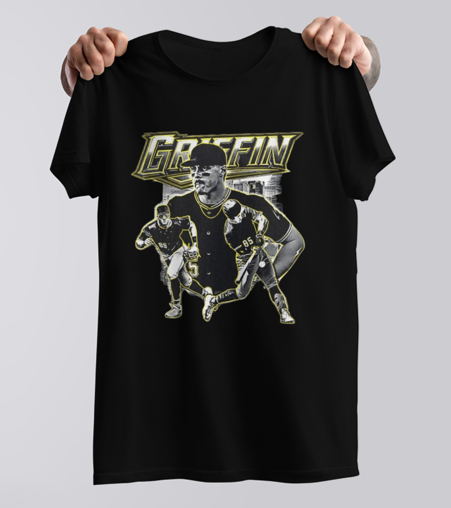 Griffin Pittsburgh Baseball Player 85 Black And Yellow T-Shirt