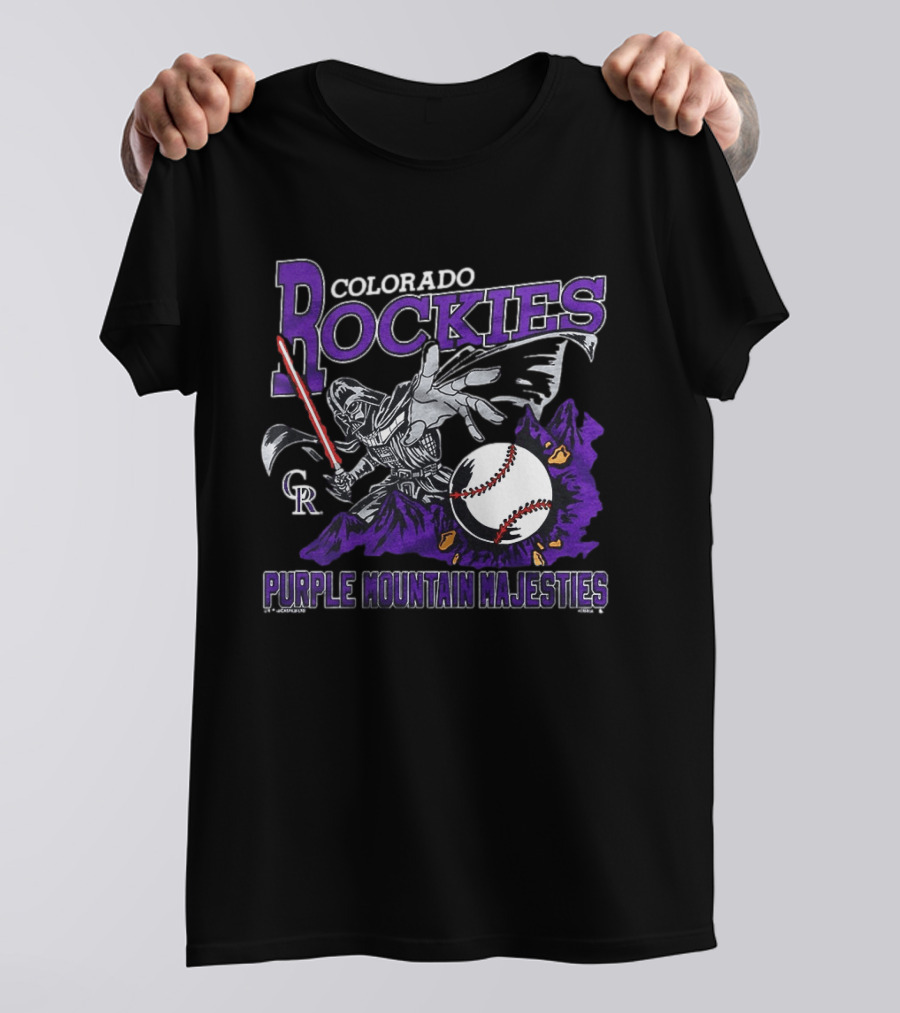 Colorado Rockies Purple Mountain Majesties Star Wars Baseball T-Shirt