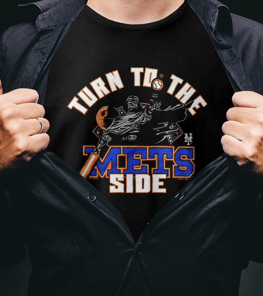 Turn To The Mets Side Darth Vader Star Wars Yankees Fans T-Shirt