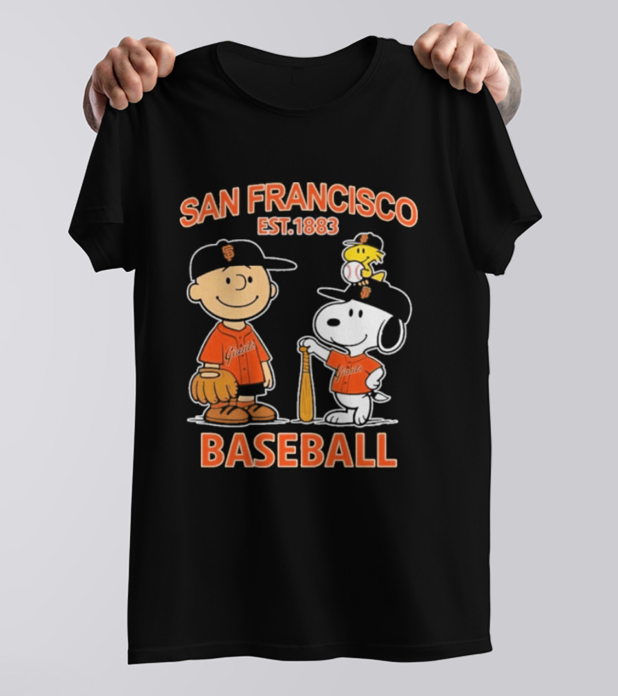 San Francisco Est 1883 Snoopy Baseball Charlie Brown Giants T-Shirt
