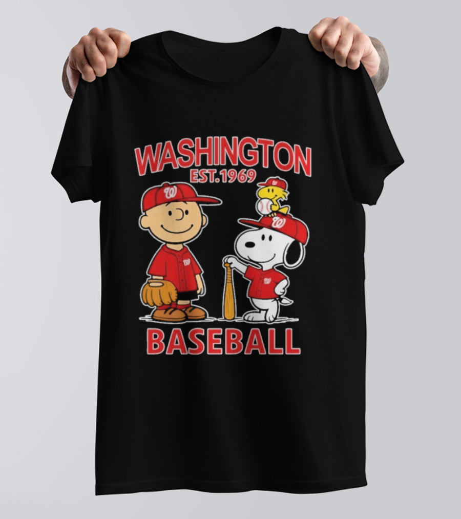 Washington Est. 1969 Snoopy Woodstock Baseball Redcaps T-Shirt