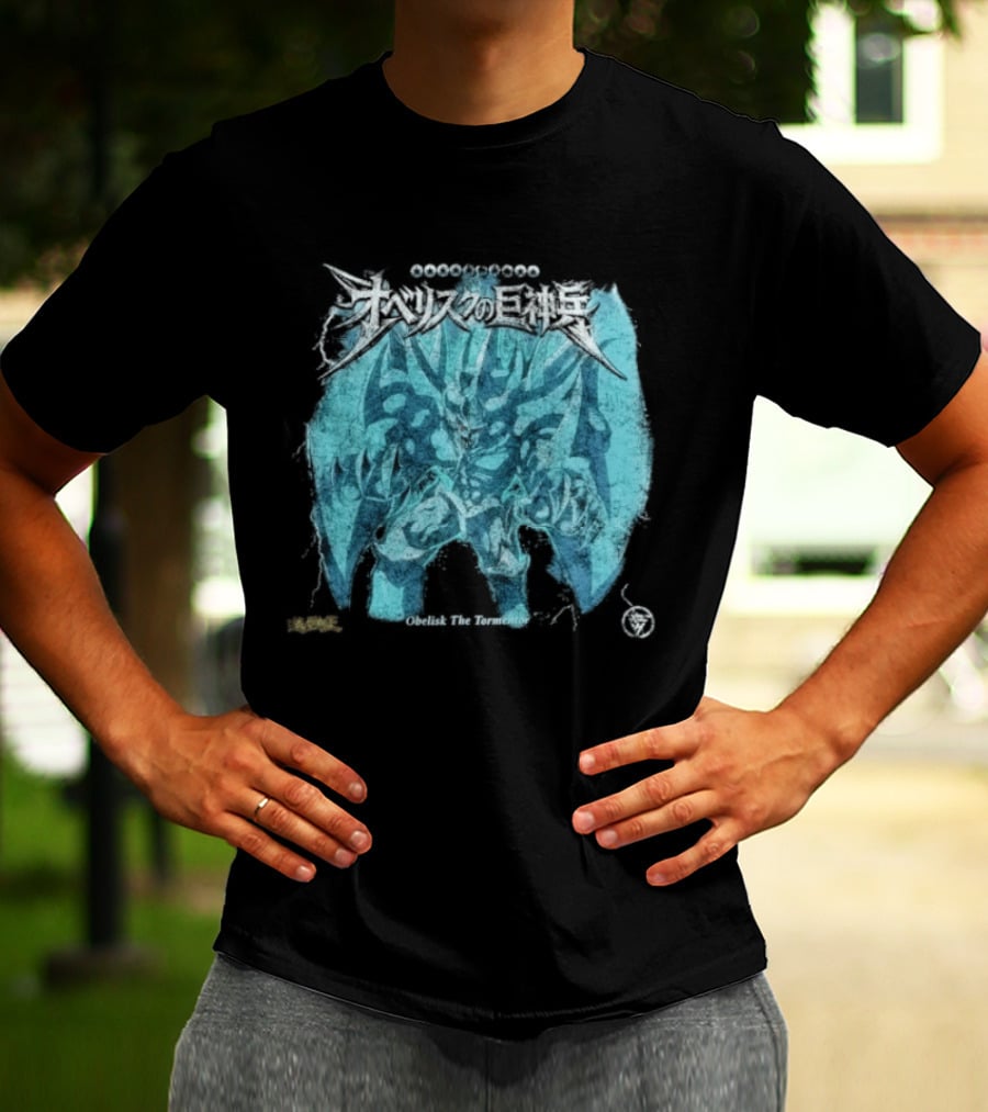 Yu Gi Oh Obelisk The Tormentor Blue Japanese Kanji T-Shirt