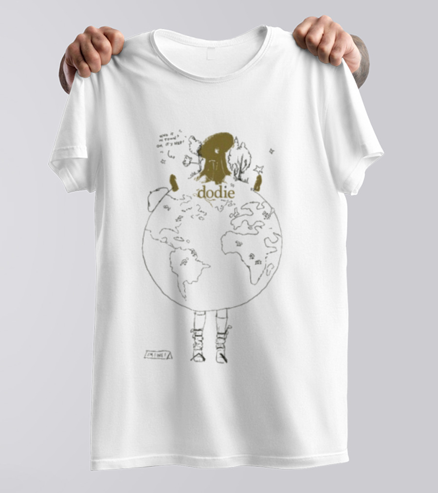 Dodie Earth Day Upcycle Whimsical Nature Embrace T-Shirt