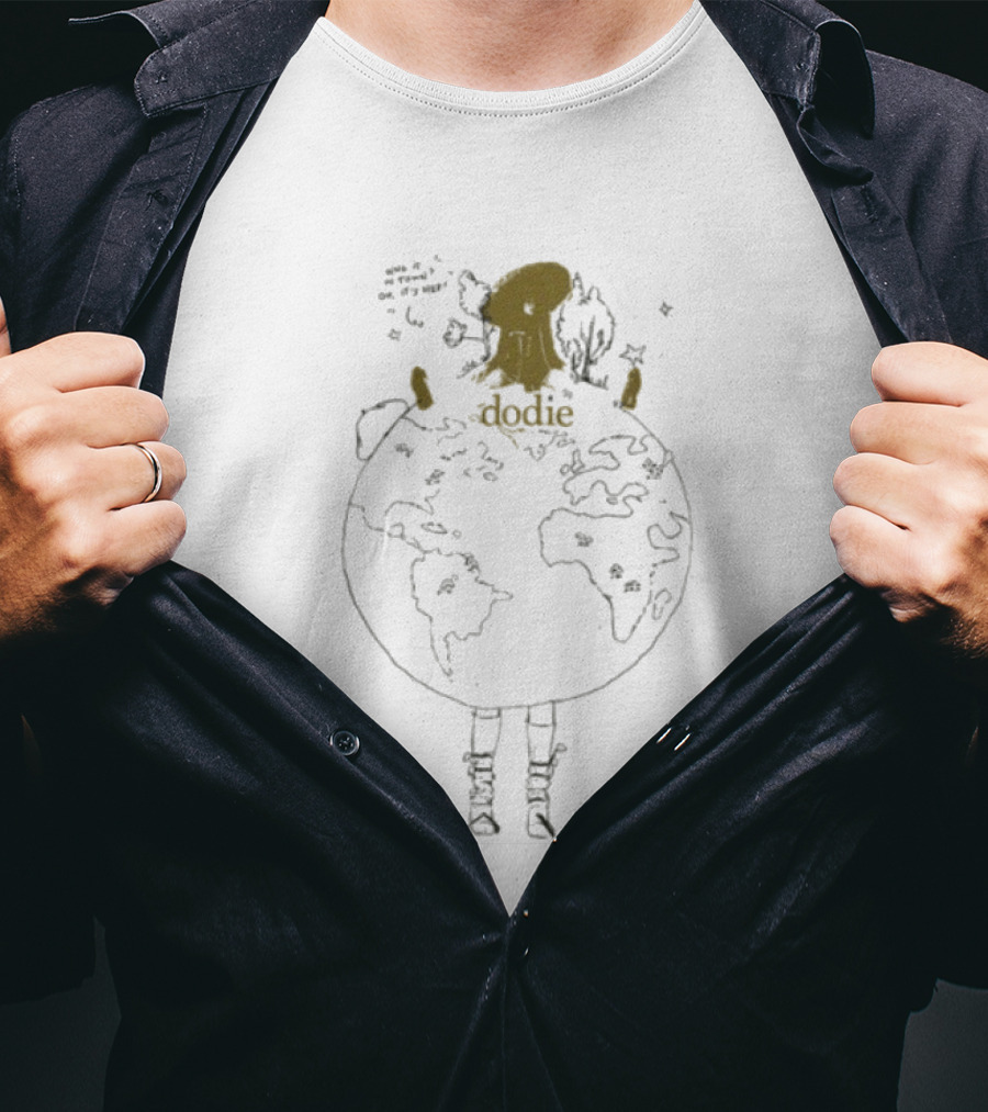 Dodie Earth Day Upcycle Whimsical Nature Embrace T-Shirt
