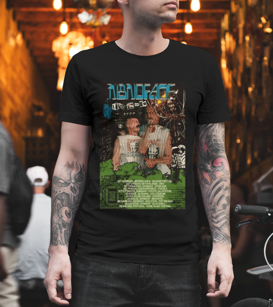 N8NOFACE Live In The EU Tour 2026 Valkhof Utrecht 2000 Leipzig Fekete Zaj Fusaichi Prague Liverpool Slovakia Portugal T-Shirt
