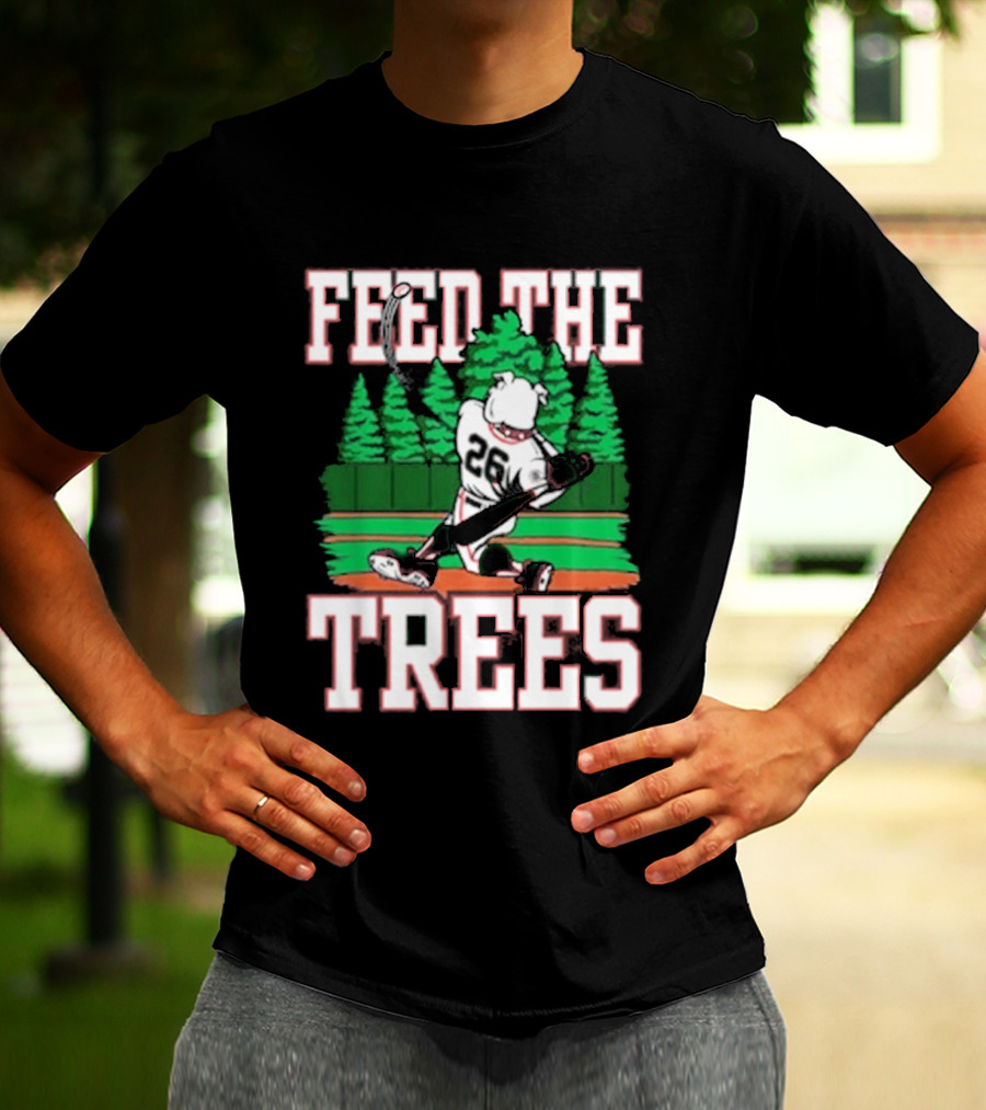 Feed The Trees Baseball Batter Forest Swing 28 T-Shirt